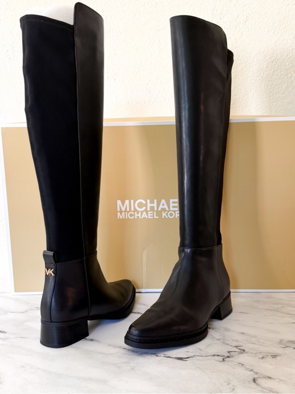 MICHAEL Michael Kors Lex Black Faux Leather Tall Boots - Picture 7 of 10